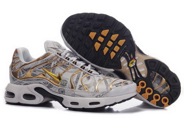 Mens Nike Air Max TN Dollars Gold - Click Image to Close